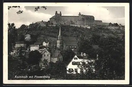 AK Kulmbach, Ortsansicht mit Plassenburg