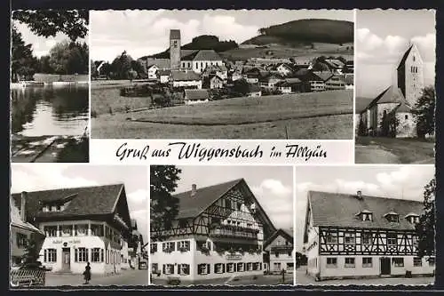 AK Wiggensbach im Allgäu, Ortsansicht und fünf Ansichten aus dem Ort