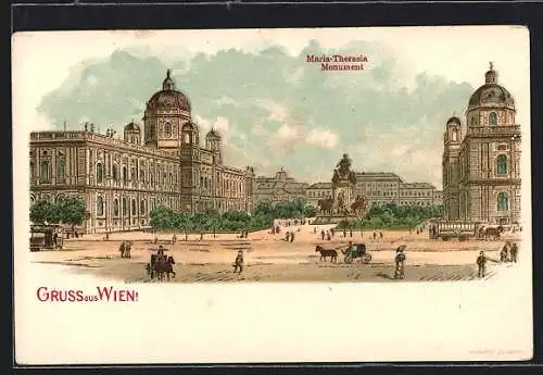 Lithographie Wien, Maria Theresia Monument