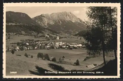 AK Gröbming /Steiermark, Totalansicht mit dem Grimming
