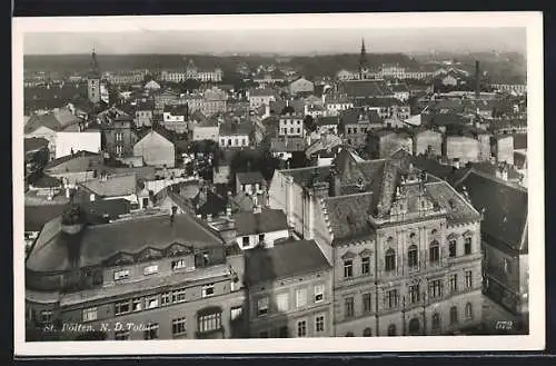 AK St. Pölten /N. D., Totalansicht aus der Vogelschau