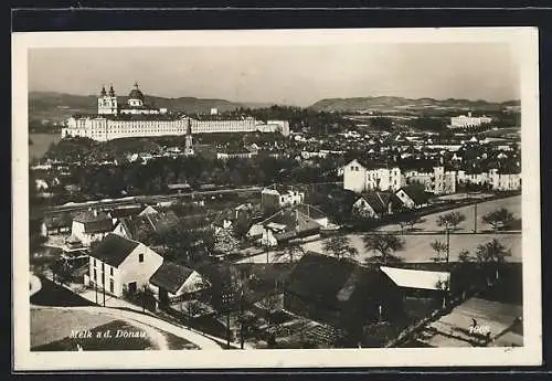 AK Melk a. d. Donau, Ortsansicht mit Stift