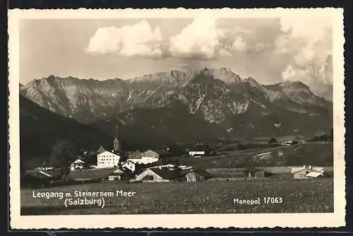 AK Leogang (Salzburg), Ortsansicht mit Steinernem Meer