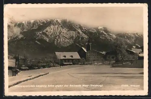 AK Leogang (Salzburg), Ortsansicht gegen das Steinerne Meer
