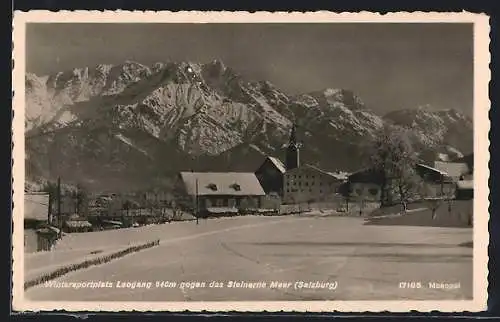 AK Leogang (Salzburg), Ortsansicht gegen das Steinerne Meer