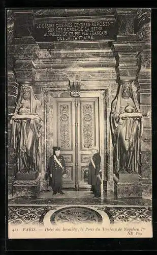 AK Paris, Hôtel des Invalides, la Porte du Tombeau de Napolèon I.