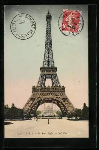 AK Paris, La Tour Eiffel, Sicht auf den Eiffelturm mit Trocadero