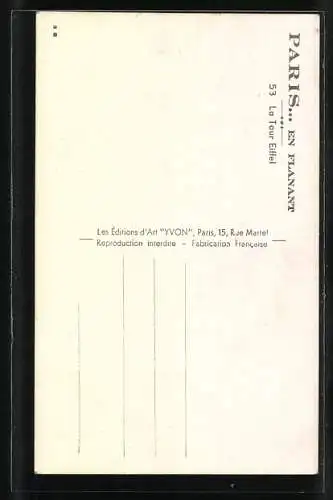 AK Paris, La Tour Eiffel, Eiffelturm