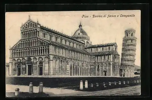 AK Pisa, Duomo di fianco e Campanile, Dom und der schiefe Turm von Pisa