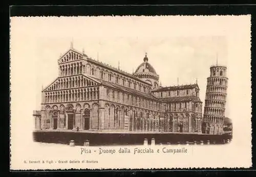 AK Pisa, La Torre Pendente, Der schiefe Turm von Pisa, Duomo dalla Facciata e Campanile