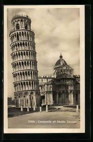 AK Pisa, Campanile e Abside Duomo, La Torre Pendente, Der schiefe Turm von Pisa