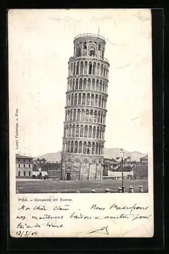 AK Pisa, La Torre Pendente, Der schiefe Turm von Pisa