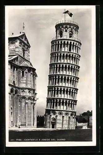 AK Pisa, La Torre Pendente, Campanile e Abside del Duomo, Der schiefe Turm von Pisa