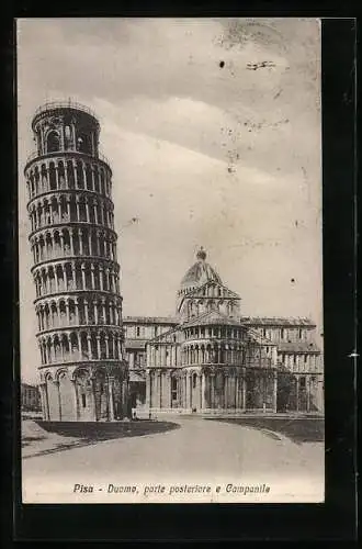 AK Pisa, La Torre Pendente, Der schiefe Turm von Pisa, Duomo, porte posteriore e Campanile