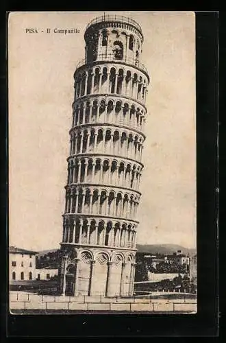 AK Pisa, Il Campanile, La Torre Pendente, Der schiefe Turm von Pisa