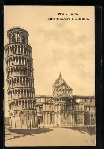 AK Pisa, La Torre Pendente, Der schiefe Turm von Pisa, Duomo-Parte posteriore e campanile