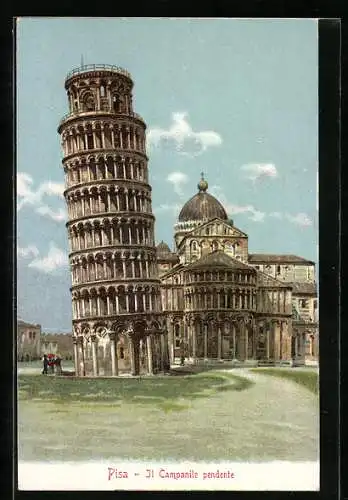 Künstler-AK Pisa, La Torre Pendente, Der schiefe Turm von Pisa, Il Campanile pendente