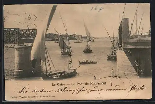 AK Le Caire, Le Pont de Kasr-el-Nil