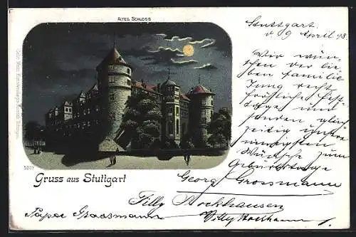 Lithographie Stuttgart, Altes Schloss