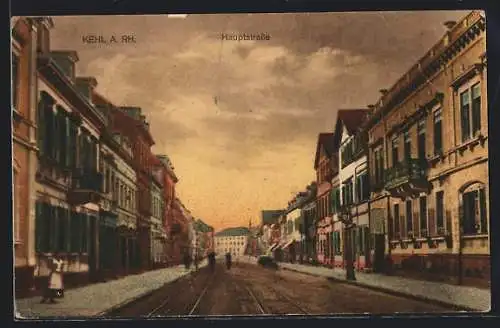 AK Kehl a. Rh., Partie in der Hauptstrasse