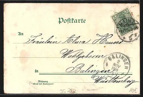 Lithographie Mainz, Partie am Ufer, Dampfer