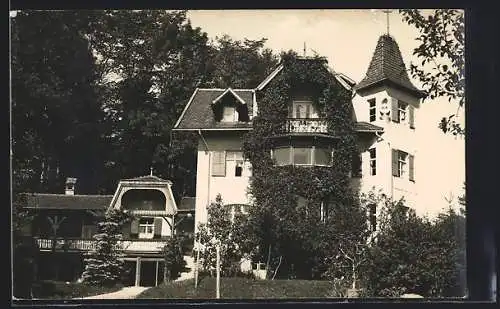 Foto-AK Murnau /Obb., Turmvilla mit Nebengebäude