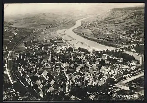 AK Ochsenfurt /Main, Ortsansicht vom Flugzeug aus