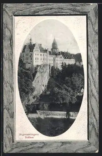 AK Sigmaringen, Schloss aus der Vogelschau