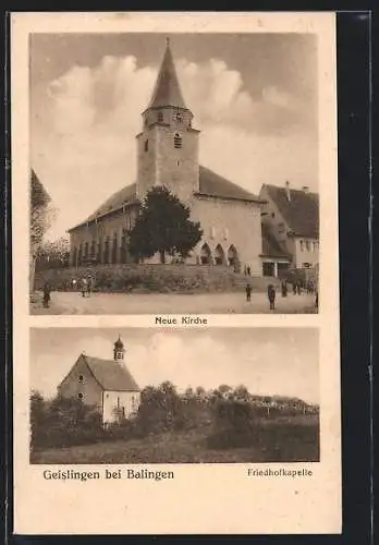 AK Geislingen /Balingen, Friedhofkapelle, Neue Kirche