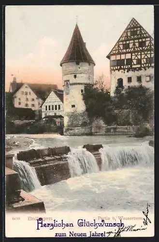 AK Balingen, Partie beim Wasserturm, Stromschnelle