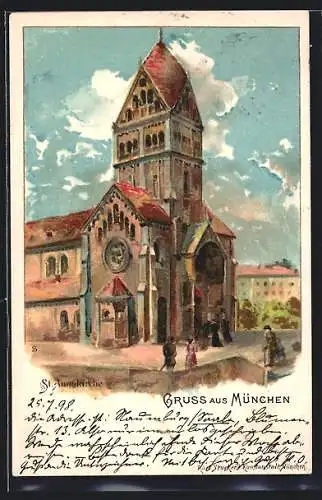 Künstler-AK München, St.-Anna-Kirche