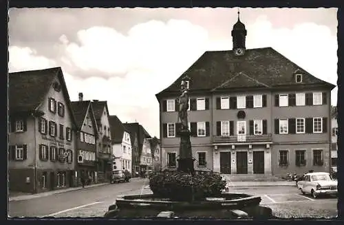 AK Murrhardt, Marktplatz mit Rathaus