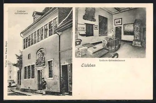 AK Eisleben, Luthers Geburtshaus mit Innenansicht