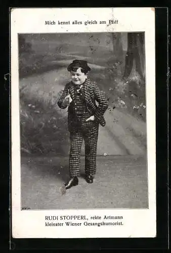 AK Rudi Stopperl, kleinster Wiener Gesangshumorist
