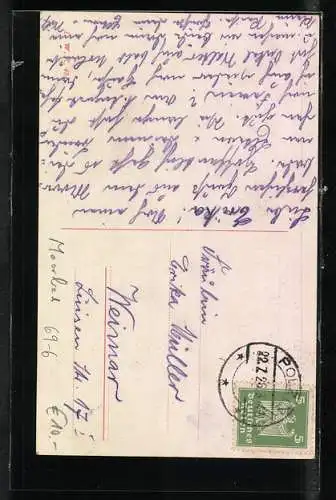 AK Junge Dame im Moorbad wird abgespült