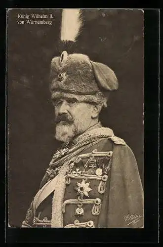 AK Portrait von König Wilhelm II. von Württemberg in Uniform
