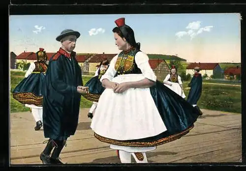 AK Original Schwälmer Tanz in hessischer Tracht
