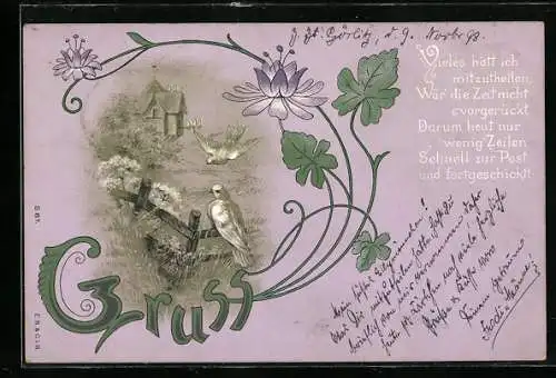 Künstler-AK Vieles hätt ich mitzuteilen...! Vögel mit Vogelhaus