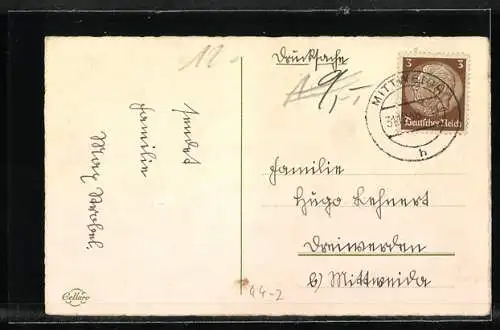 Lithographie Los der Preussisch-Süddeutschen Klassenlotterie, Glücksklee, Neujahrsgruss