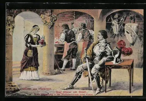 AK Käthchen von Heilbronn, Erste Begegnung mit Graf Wetter von Strahl