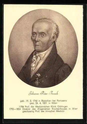 AK Porträt Mediziner Prof. Johann Peter Frank
