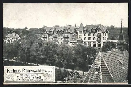 AK Freudenstadt /Schwarzwald, Kurhaus Palmenwald mit Umgebung aus der Vogelschau