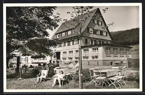AK Obertal /Kreis Freudenstadt, Gasthof-Pension zum Engel P. Möhrle mit Garten