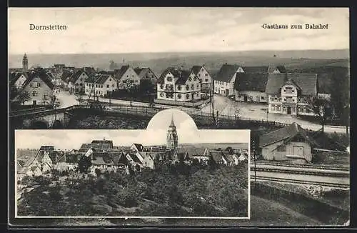 AK Dornstetten, Gasthaus zum Bahnhof, Totalansicht