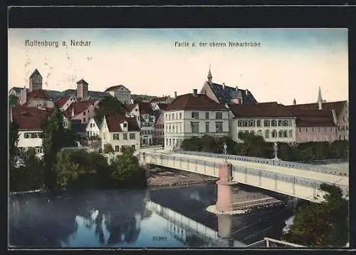 AK Rottenburg a. Neckar, Partie an der oberen Neckarbrücke