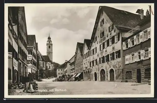 AK Horb a.N., Marktplatz mit Rathaus