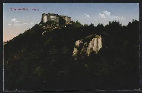 AK Hohenneuffen, Burg auf Bergspitze