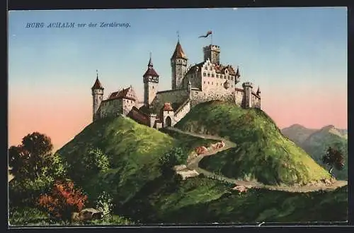 AK Reutlingen, Burg Achalm vor der Zerstörung