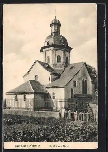 AK Trier-Heiligkreuz, Kirche gesehen von Nordosten
