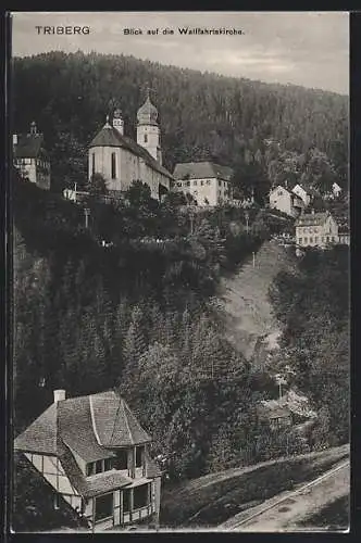 AK Triberg, Blick auf die Wallfahrtskirche